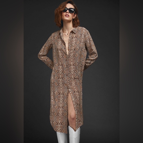 Anine Bing Dresses & Skirts - Anine Bing Chelsea Shirt Dress Snake Python